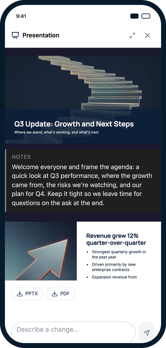 A presentation with speaker notes